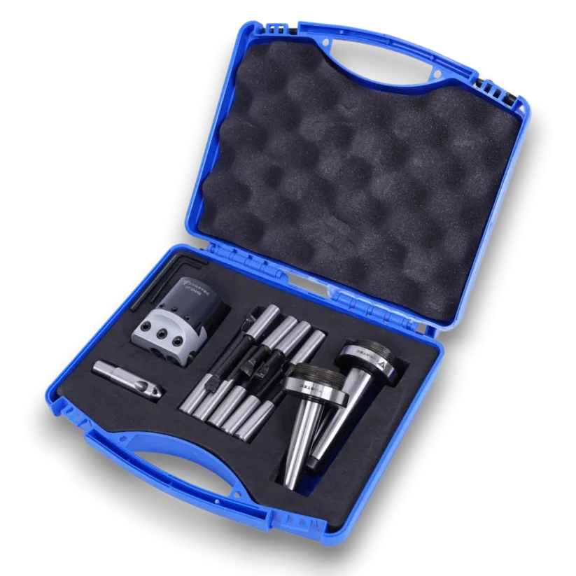 Presná vyvrtávacia hlava – sada s flycutterom, MK2/MK3, rozsah 10–125 mm, 9 nožov