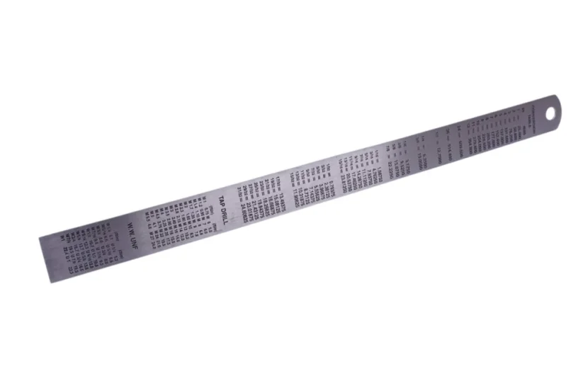 Oceľové pravítko s prevodnou tabuľkou – 300 mm