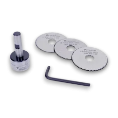 Sada kotúčových fréz Ø 63 mm s unášačom – hrúbky 1 / 1,5 / 2 mm, stopka 12 mm