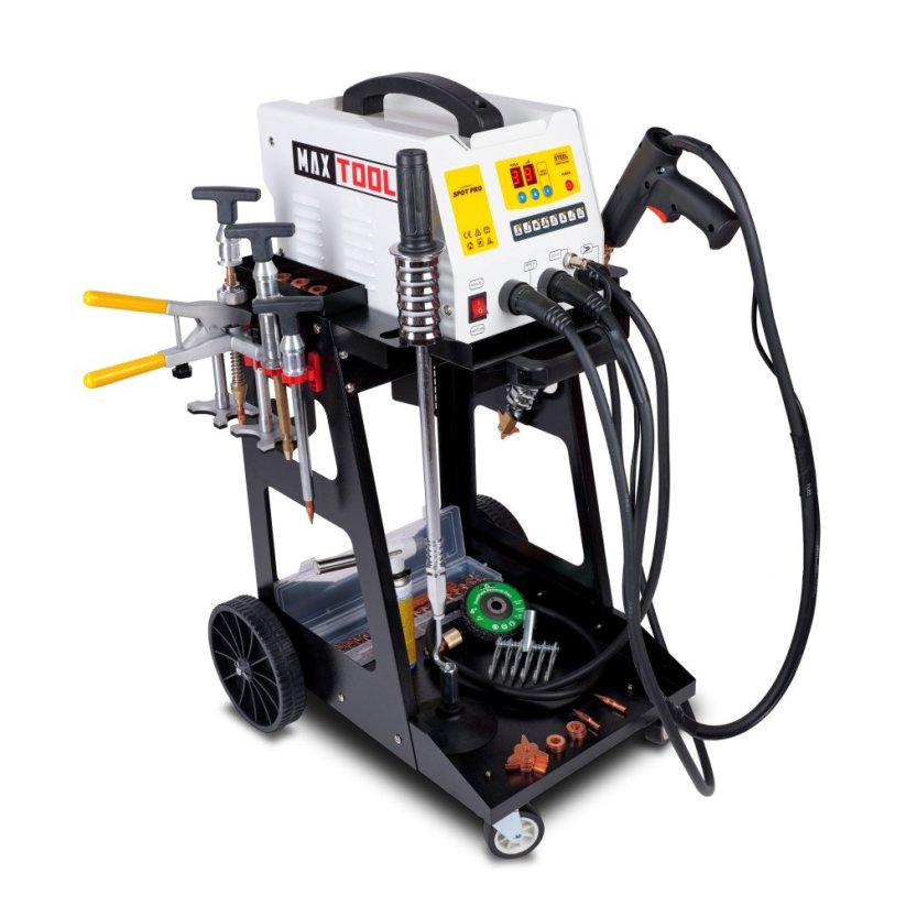 Zgrzewarka punktowa MAXTOOL MT SPOT 3900 z wózkiem i akcesoriami, zestaw Medium
