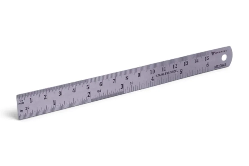Oceľové pravítko s prevodnou tabuľkou – 150 mm