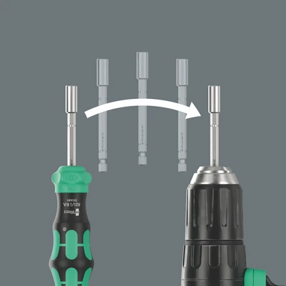 WERA ráčnový šroubovák s teleskopickou čepelí a zásobníkem bitů Kraftform Kompakt 28 RA 1 PH/PZ/TORX®/plochý 6dílný, 051519