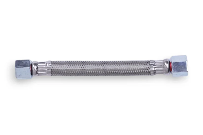 Opletená tlaková hadica 170 mm (G 3/8″–G 3/8″), OD 14 mm