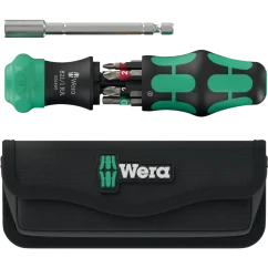 WERA ráčnový šroubovák s teleskopickou čepelí a zásobníkem bitů Kraftform Kompakt 28 RA PH/PZ/TORX®/plochý 6dílný, s pouzdrem, 051520