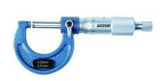 Mikrometr analogowy 25–50 mm (0,01 mm) w plastikowym pudełku, ACCUD
