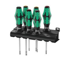 Wkrętaki Wera Kraftform Plus Lasertip seria 300 typ 335/350/355/6 (Zestaw 6 szt. + stojak), 105622