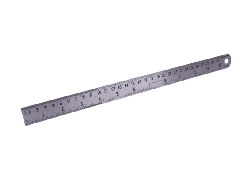 Oceľové pravítko s prevodnou tabuľkou – 300 mm