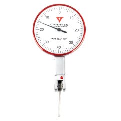 Czujnik zegarowy dźwigniowy 0–0,8 mm (0,01 mm) z czytelną tarczą, w plastikowym pudełku