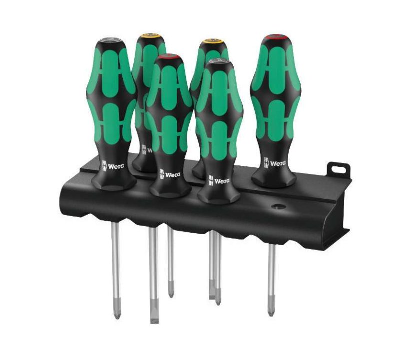 Skrutkovače Wera Kraftform Plus Lasertip rad 300 typ 335/350/355/6 (Sada 6 dielov + stojan), 105622