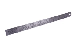 Oceľové pravítko s prevodnou tabuľkou – 300 mm