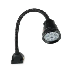 Maszynowa lampa LED z elastycznym ramieniem i podstawą śrubową, 230 V