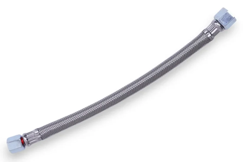 Opletená tlaková hadica 290 mm (G 1/4″–G 3/8″), OD 14 mm