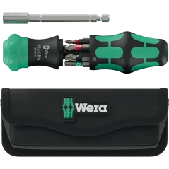 WERA ráčnový šroubovák s teleskopickou čepelí a zásobníkem bitů Kraftform Kompakt 28 RA PH/PZ/TORX®/plochý 6dílný, s pouzdrem, 051520
