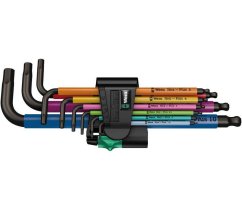 Klucze imbusowe Wera 950/9 Hex-Plus Multicolour 1 SB, BlackLaser (zestaw 9 części 1,5–10 mm) 073593