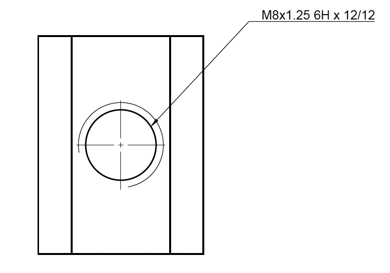 T - matica T10, závit M8