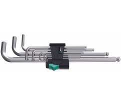 Klucze imbusowe Wera 950/9 Hex-Plus 1 chromowane (Zestaw 9 szt.), 022087