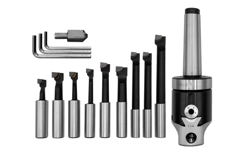 Přesná vyvrtávací hlava - sada s flycutterem, MK4, rozsah 10 - 125 mm, 9 nožů