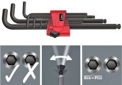 Klucze imbusowe Wera 950/9 Hex-Plus 6, BlackLaser (Zestaw 9 szt.), 022086