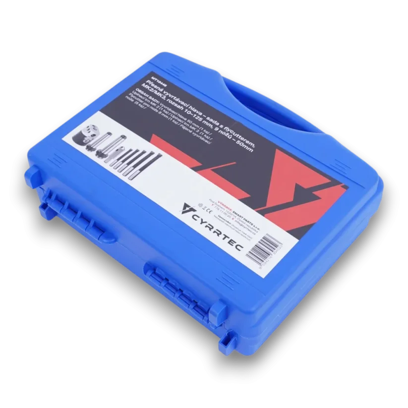 Presná vyvrtávacia hlava – sada s flycutterom, MK2/MK3, rozsah 10–125 mm, 9 nožov