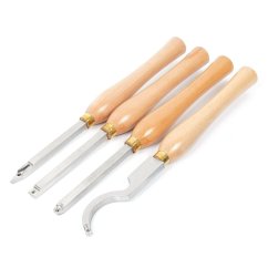 Sústružnícke nože na drevo s karbidovými plátkami, súprava 4 ks