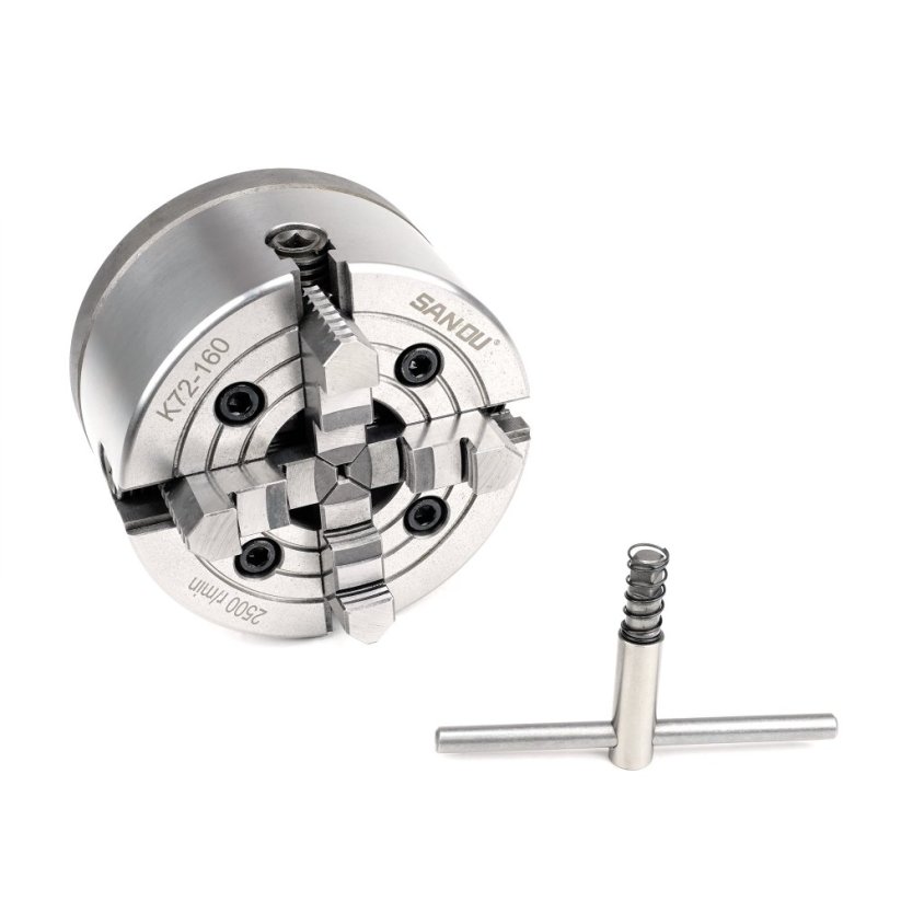 Uchwyt tokarski niesamoscentrujący K72-160 mm, 4 szczęki – camlock D4