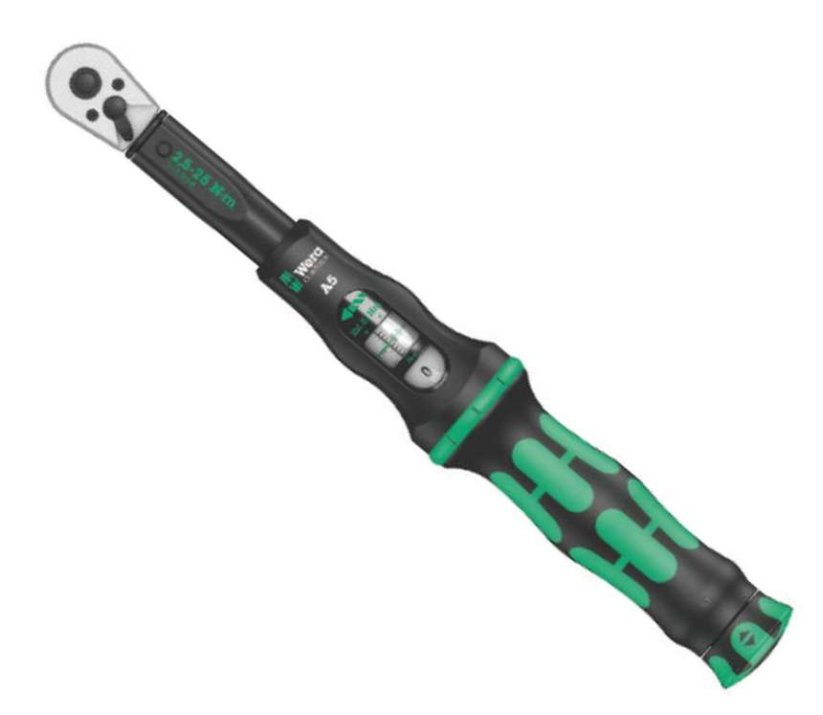 Momentový kľúč Wera Click-Torque A 5 s prepínacou račňou 1/4" (2,5 ÷ 25 Nm), 075604