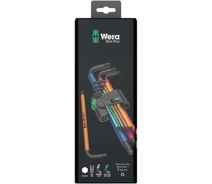 Zástrčné kľúče Wera inbus 950/9 Hex-Plus Multicolour 1 SB, BlackLaser (Sada 9 dielov 1,5-10mm) 073593