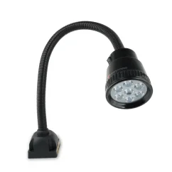 Strojní LED světlo s flexibilním ramenem a šroubovací základnou, 230 V