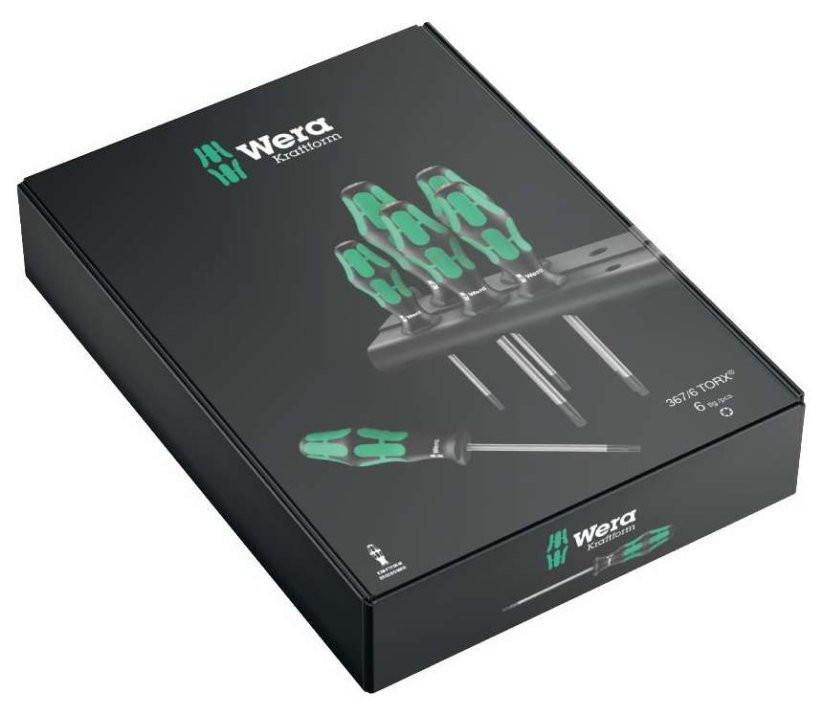 Šroubováky Wera Kraftform Plus 367/6 Rack (Sada 6 ks Torx), 028062