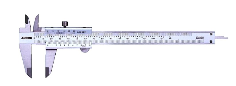 Analogové posuvné měřítko 150 mm (0,02 mm) v plastovém boxu, ACCUD